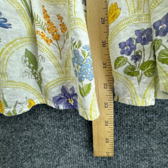 Aura Dress‎ Womens Small Linen Blend Tiered Ruffle Cottagecore Floral Boho Flowy - Picture 12 of 14